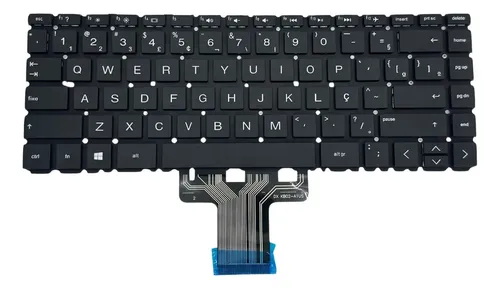 Teclado para Notebook Hp 14-DQ0052DX ABNT2 Preto