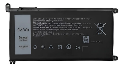 Batería Para Notebook Wdx0r 42wh Cor Preto